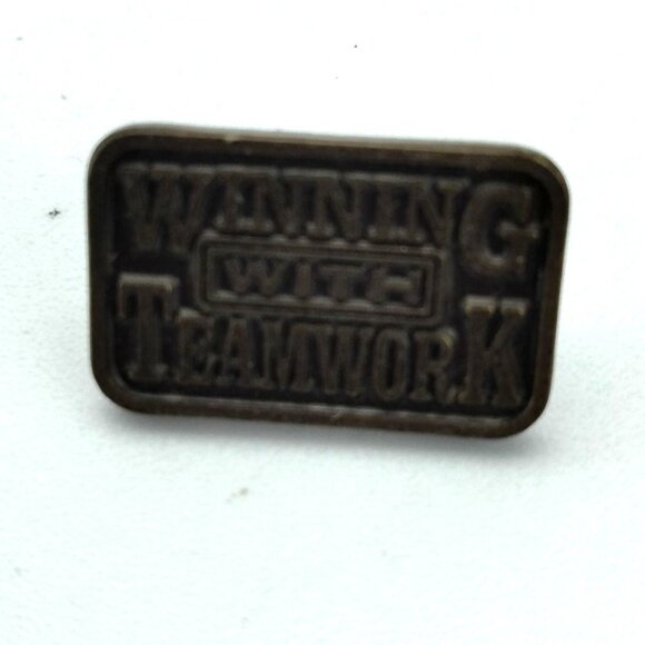 Winning With Teamwork Lapel Pin Badge Motivational Pinback - Picture 3 of 3